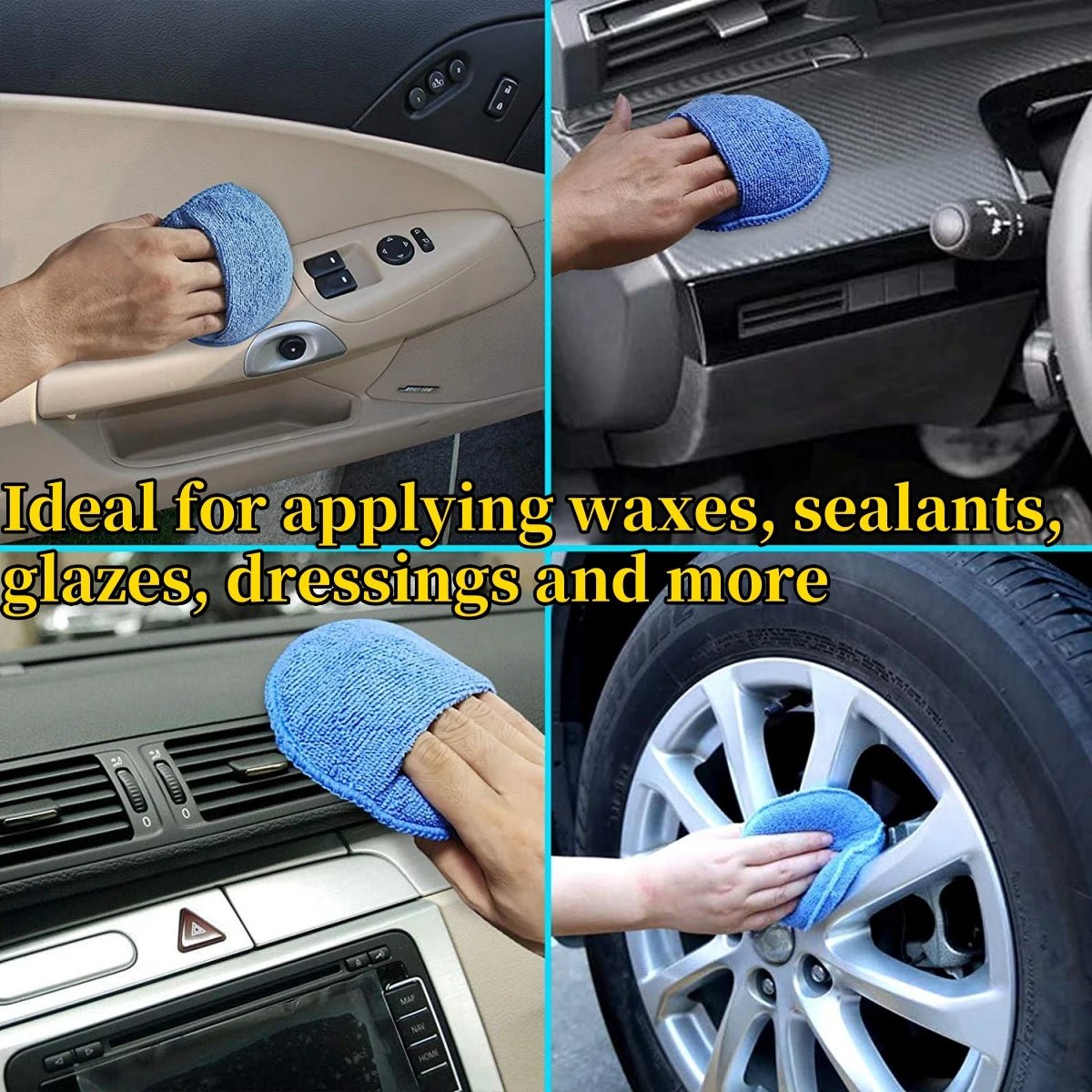 Premium Microfiber Wax Applicator Pads- 10 Piece Set