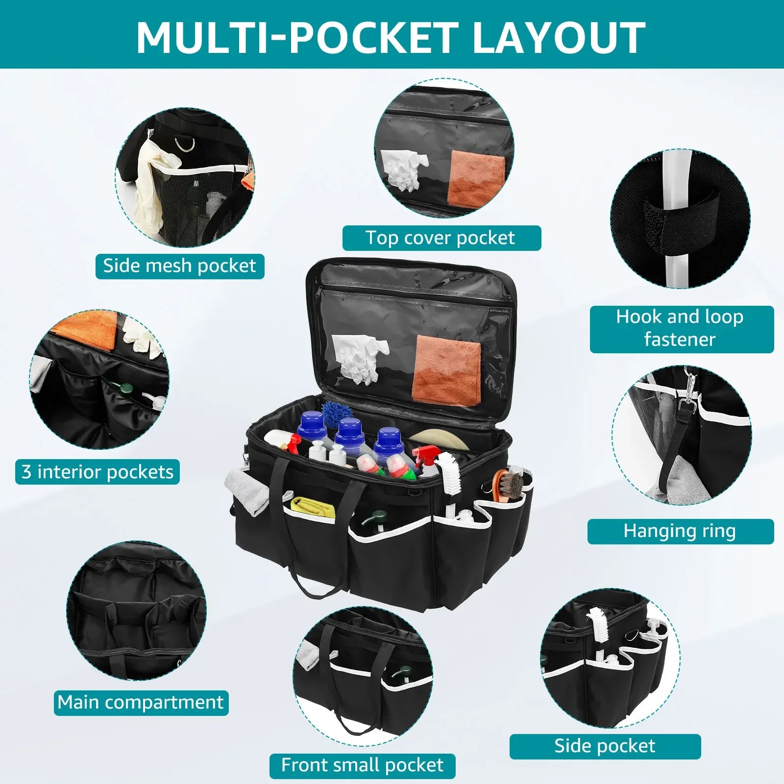 Professional Large-Capacity Detailing Tool Tote