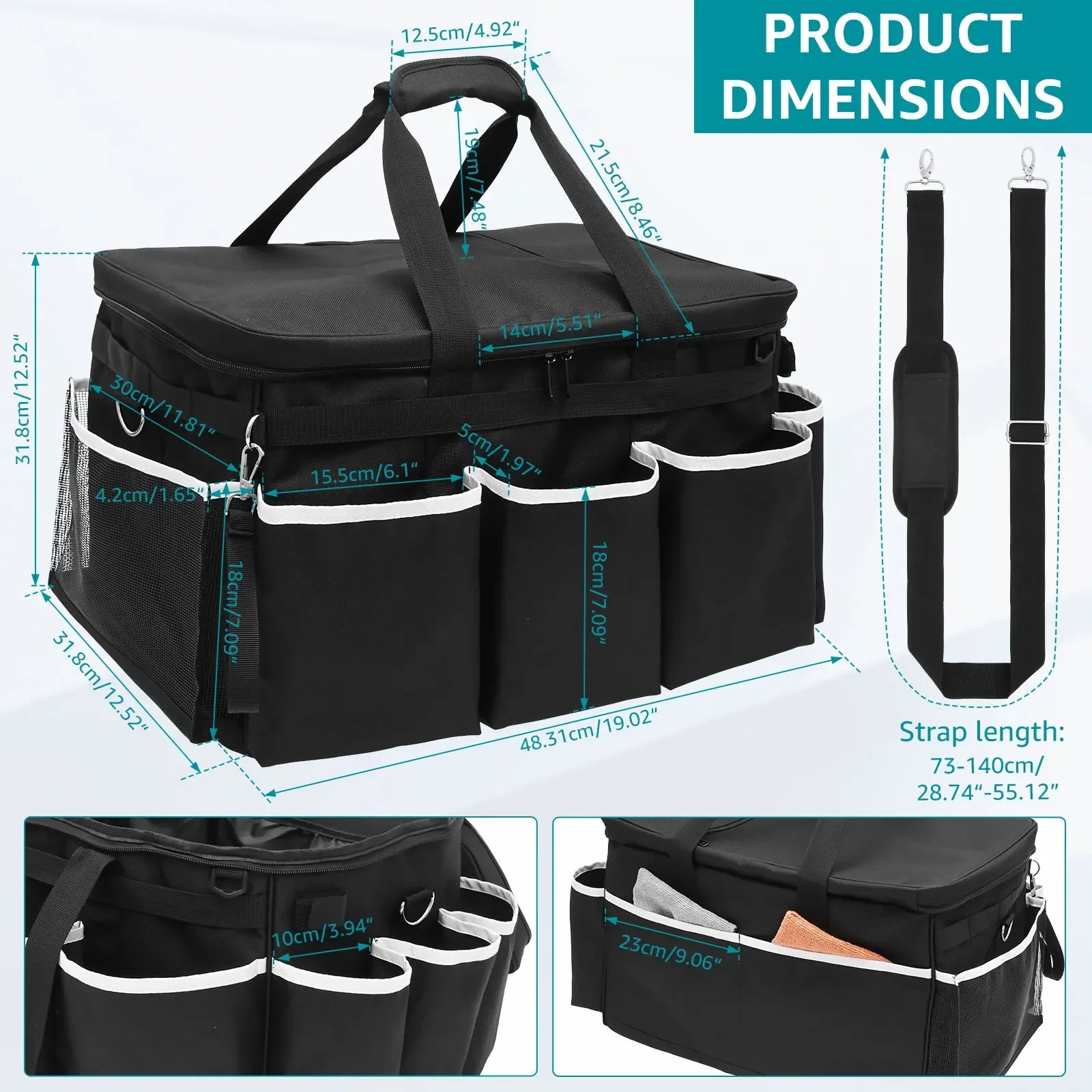 Professional Large-Capacity Detailing Tool Tote
